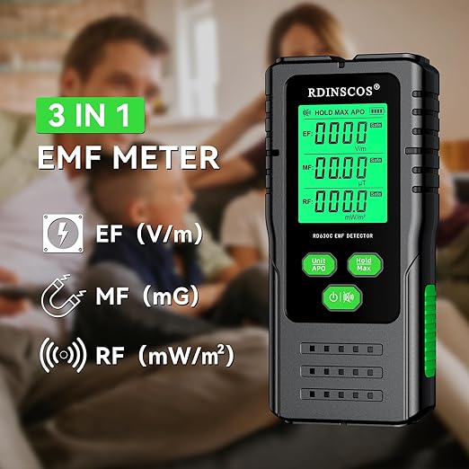 RDINSCOS EMF Detector 3-in-1 Electromagnetic Radiation Meter