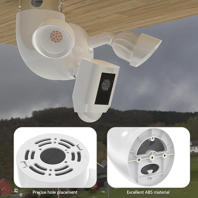 Eave Mount for Ring Floodlight Camera Wired Pro/Plus,Ring Floodlight Cam Pro (2nd Gen), Blink Wired FloodLight Cameras &Wyze Flood Iight Camera V2 and Roku Flood Light CAM