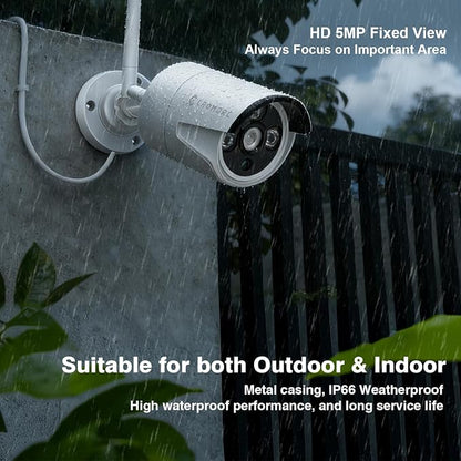 Wireless Security Camera System with 10.1" Monitor 4pcs 5MP Camera
