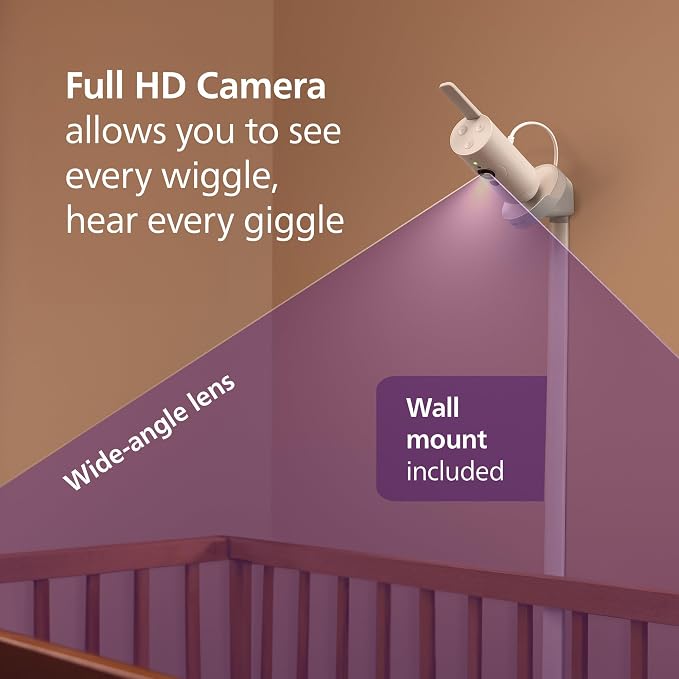 Philips Avent Premium Connected Baby Monitor, 1080p Camera, 5" HD Screen