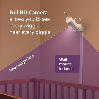 Philips Avent Premium Connected Baby Monitor, 1080p Camera, 5" HD Screen
