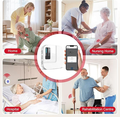CallToU Wi-Fi Wireless Caregiver Pager Call Button for Elderly at Home , APP Emergency Alert for Seniors, Patients, and the Disabled with 2 Call Button, 1 Watch Button, 1 Receiver (2.4GHz Wi-Fi)