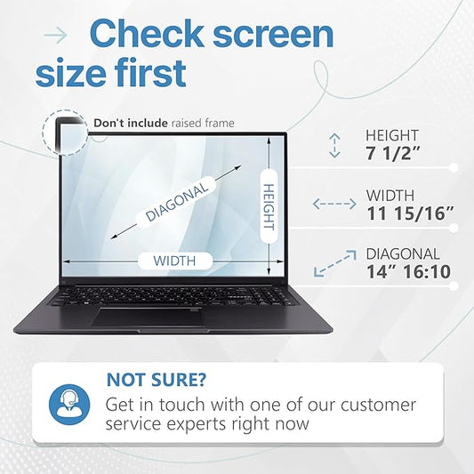 VINTEZ 14 Inch 16:10 Privacy Screen for Computer Monitor and Laptop - Anti Glare Protector Film Blue Light Filter Eye Protection - Computer Screen Privacy Shield