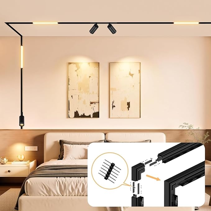 SCON Vertical Corner Joint, Wall Corner for Magnetic Track Lighting, Easy Install 24V Aluminum Connector, Tool-Free, Compatible Recessed Magnetic Track Lighting System