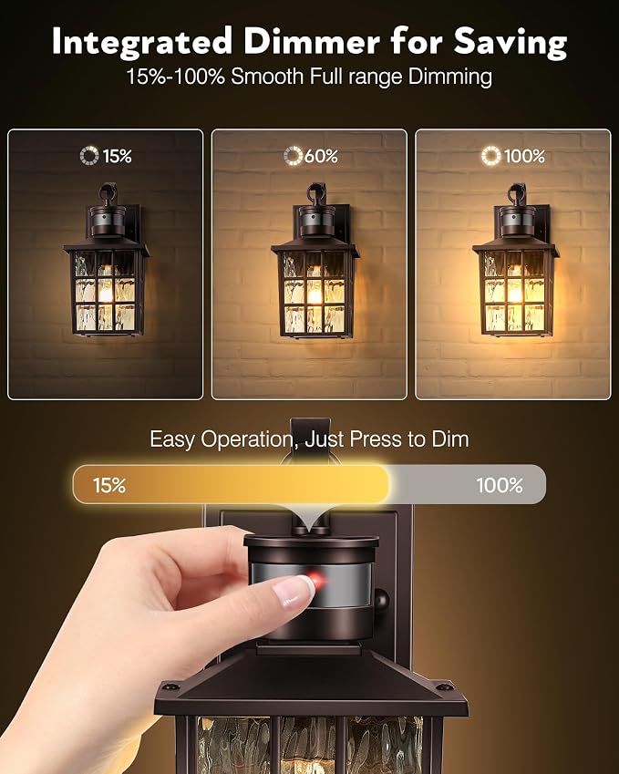 VIANIS Bronze Motion Sensor Exterior Lighting Fixtures, Waterproof