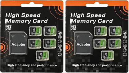 KEXIN 64GB Micro SD Card 10 Pack with SD Adapter microSDXC Memory Card UHS-I C10 U1 Micro SD Cards Bulk Full HD High Speed TF Card for Smartphone Tablet Action Camera Dash Cam Game Console, 10Pack 64G