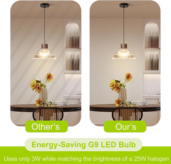 4Pcs G9 Bulb LED Bulbs 3W AC110V-140V G9 Smart Light for Home Lighting Fixtures Warm White 3000K 200 Lumens Non-Dimmable 360° Omni Directional Crystal Chandelier Lamp