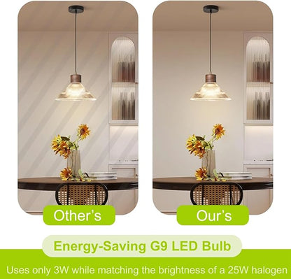 4Pcs G9 Bulb LED Bulbs 3W AC110V-140V G9 Smart Light for Home Lighting Fixtures Warm White 3000K 200 Lumens Non-Dimmable 360° Omni Directional Crystal Chandelier Lamp
