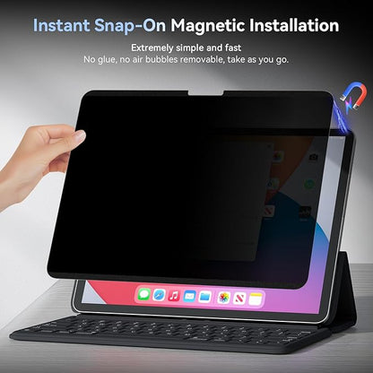 360° Magnetic Privacy Screen for iPad Air 13 Inch 2024-2026 (M2/M3/M4, 6th/7th/8th Gen), 4 Way Privacy Removable Anti Glare Blue Light Filter Shield Film Anti Spy Protector