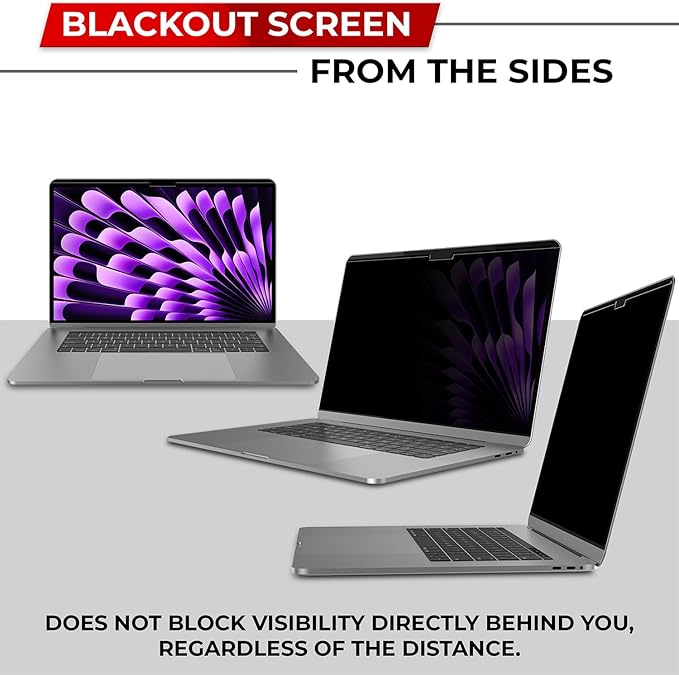 SightPro Magnetic Privacy Screen for MacBook Air 15 Inch (2023-2026, M2-M5) Patented Removable Laptop Privacy Filter Shield and Protector