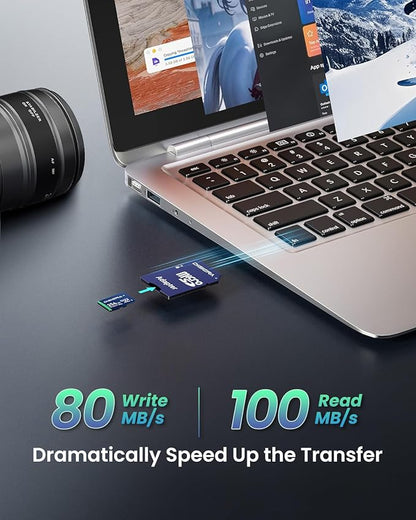 DIGIERA 256GB CT100 microSDXC UHS-I Memory Card with Adapter - up to 100MB/s, C10, U3, V30, 4K UHD, A2, Micro SD Card for Smartphones, Tablets, Cameras, Gaming Consoles, and Drones (1 Pack)