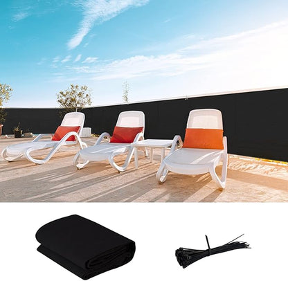 LOVE STORY Custom Size 3'x33' Black Balcony Privacy Screen,UV Block Privacy Fence Screen,90% Shield for Outdoor Pool Garden Apartment Railing