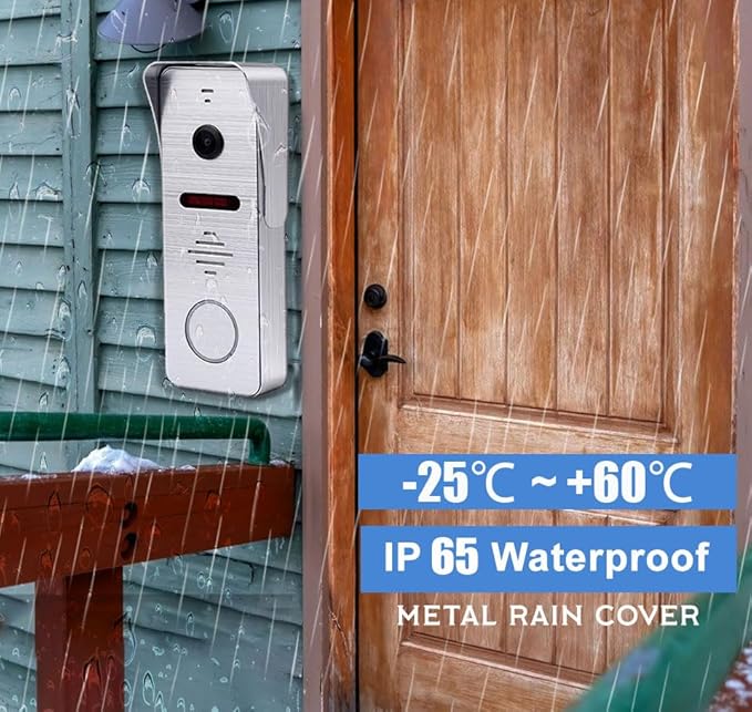 Wired Video Doorbell Intercom with 1080P Video Entry Doorphone Door Camera,10 Inch Touch Monitor,TUYA Wireless Smart Home Video Intercom Door Phone Kits for Villa Apartment (1 doorbell+4 Monitor)