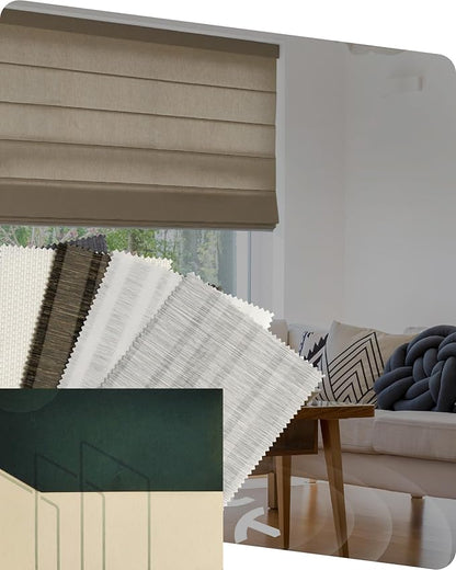 Yoolax Roman Blinds, Blinds for Windows Light Filtering Shades Control Roman Window Shades, Fabric Sample (Multicolor