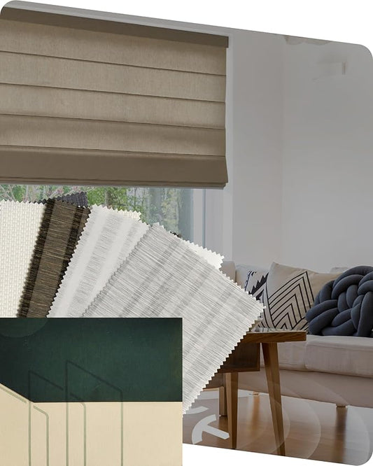 Yoolax Roman Blinds, Blinds for Windows Light Filtering Shades Control Roman Window Shades, Fabric Sample (Multicolor