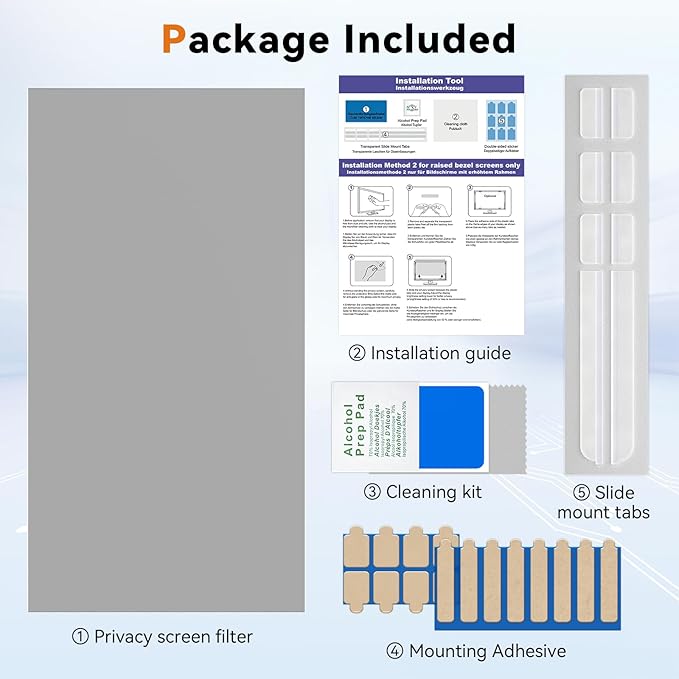 23.6 Inch Computer Privacy Screen Filter for 16:9 Aspect Ratio Widescreen Monitor - Anti Glare Blue Light Filter, Removable Computer Monitor Privacy Shield, Anti-Scratch Screen Protector Film 23.6 in