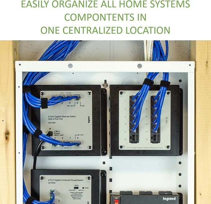 On-Q 42" Structured Media Enclosure with Hinged Cover Lock, 20 Gauge CRS, Versatile Mounting