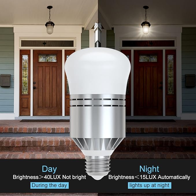 CHICIRIS LED Light Bulb Smart Sensor LED Bulb Dusk to Dawn Light Bulbs E27 Builtin Photosensor Detection 12W 100w Incandescent Equivalent for Porch Patio Garage Hallway Washroom Garden