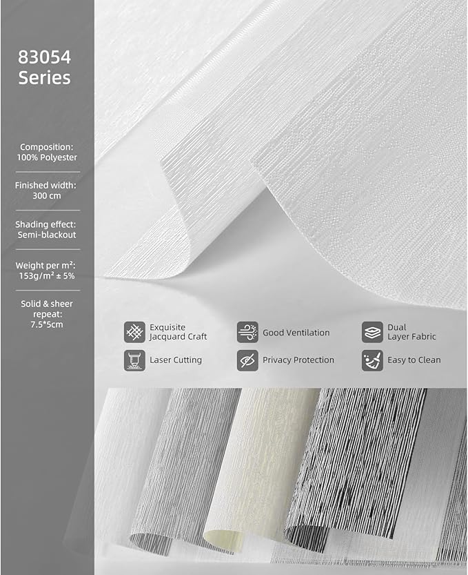 ACMEART Light Filtering Fabric Samples for Motorized Zebra Blinds (Multicolor)