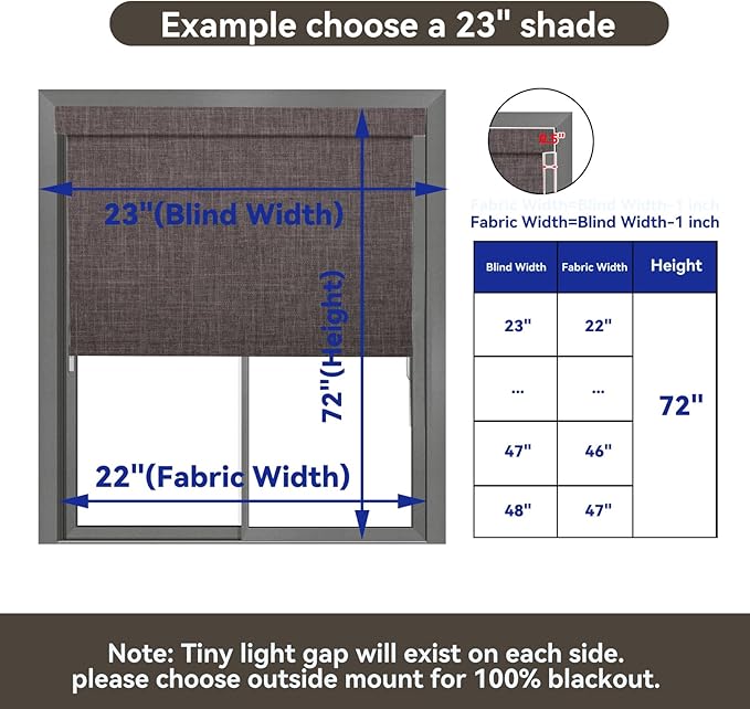 Smart Remote-Controlled Electric Roller Blinds,Motorized Blinds with Remote,100% Blackout Smart Roller Blinds Compatible with Apple Homekit Google Home and Alexa Via HUB (Dark Gray, W23''×H72'')