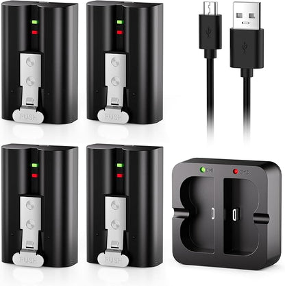 4-Pack Replacement Battery for Ring Doorbell - 7200mAh Rechargeable Camera Batteries with Charger Station for Ring Video Doorbell 2/3/3 Plus/4, Spotlight Cam, Stick Up Cam and Peephole Cam Indoor