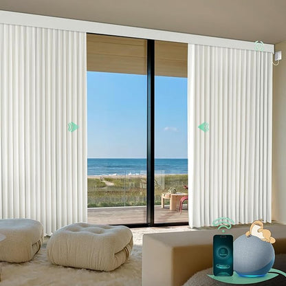 Yoolax Smart Custom XL Curtain Compatible with Alexa and Google Home, Motorized Curtain Hardwired with Remote Customized Size (Delicate Tranquil Greige)