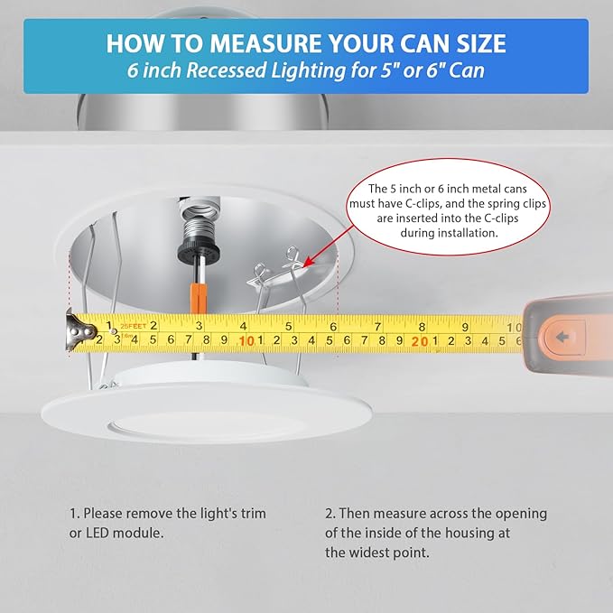 LVWIT 6 inch LED Recessed Lighting, Slim Can Lights with White Cover, 5CCT Color Selectable, Dimmable Downlight with E26 Conversion Kit, 18 Pack