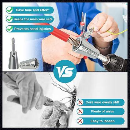 2 Pcs Upgraded Wire Twister Tool for Drill, Compact Wire Nut Twister for DIY Home Electrical Repair, Lightweight Wire Nut Twister for Drill Compatible with 9-22 AWG Wire