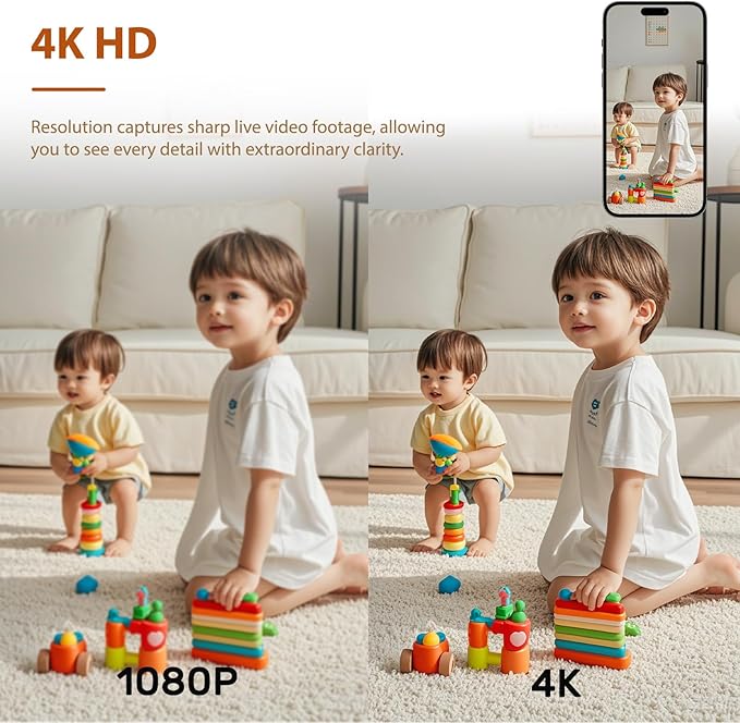2026 5G 4K Mini Camera WiFi Indoor Home HD Micro Wireless Security Camera, Small Nanny Cam Pet Baby Outdoor Cameras, 100 Days Battery Life 150 angle Night Vision Motion Detection Cloud & SD Storage