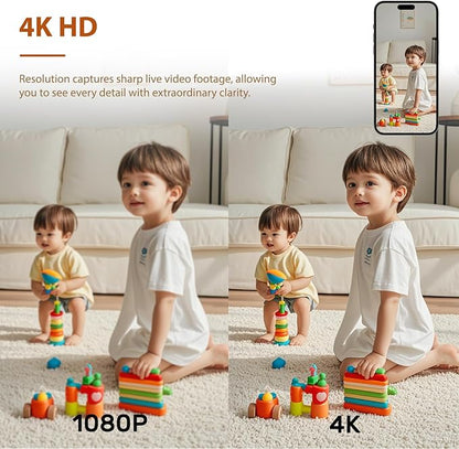 2026 5G 4K Mini Camera WiFi Indoor Home HD Micro Wireless Security Camera, Small Nanny Cam Pet Baby Outdoor Cameras, 100 Days Battery Life 150 angle Night Vision Motion Detection Cloud & SD Storage