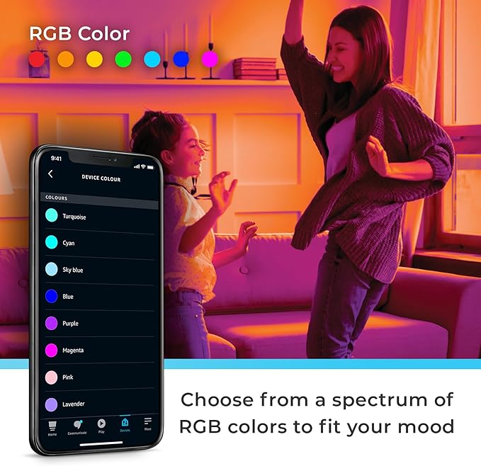Globe Electric 50594 Works with Alexa Only Wi-Fi Smart Multicolor Changing RGB Tunable White Frosted LED Light Bulb, Voice Activated, 2000K - 5000K, BR30 Shape, E26 Base, 8.5W, Energy Star