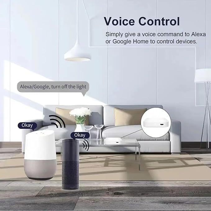 ZigBee 3.0 Hub WiFi & Bluetooth Dual Mode Gateway,Tuya Smart Bridge Wireless Remote Controller,Intelligent Bridge Wireless Smart Gateway Voice Control via Alexa, Google Home. Only Tuya Products