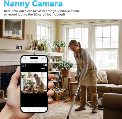 Wireless-Security-Camera, 4K Real Full HD Nanny Cam for Home Security, Night Vision & Motion Detection Alerts, Security Recording with Mobile Phone App, Support 2.4G and 5G