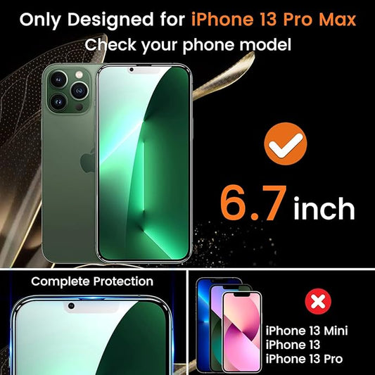 Lesakit 3+3 Pack Privacy Screen Protector for iPhone 13 Pro Max 6.7-Inch with 3 Pack Camera Lens Protector, Anti Spy Tempered Glass Film 9H Hardness Bubble Free Case Friendly