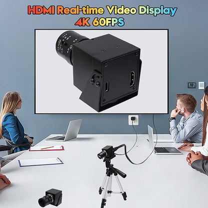 SVPRO 4K 60fps USB Camera with 2.8-12mm Manual Zoom Lens, HDMI/USB3.0 Dual Output, H.264/MJPEG, 4X Optical Zoom Webcam for PC, Mac, Raspberry Pi, Live Streaming, Video Conferencing, TV Monitor