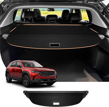 Powerty Retractable Cargo Cover for 2023-2025 Mazda CX50 - Canvas Texture Trunk Cover Privacy Screen Rear Security Shade for CX-50 Accessories