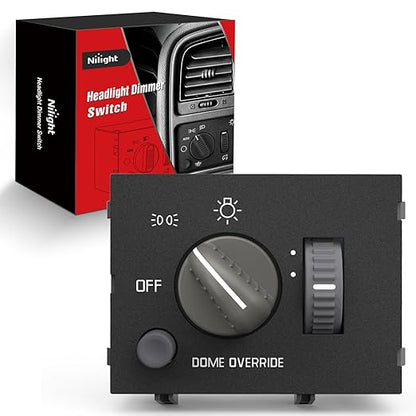 Nilight Headlight Dimmer Switch Compatible with 1995 1996 1997 1998 1999 Chevy Silverado 1500 Tahoe Astro GMC Yukon 2000 Cadillac Escalade Yellowish LED Light