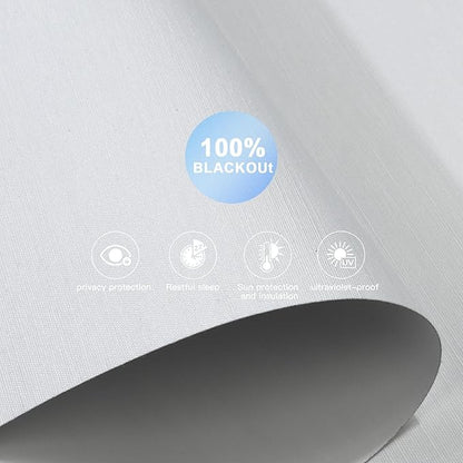 Motorized Roller Blinds with Remote, Cordless Automatic Smart Blackout Blinds, Motorized Roller Shades for Indoor Windows, Compatible with Alexa Google (Fabric White, 36" W x 72" H)