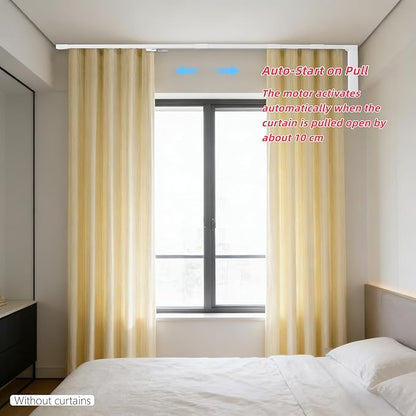 Electric Curtain Track, Retractable Motorized Curtains Rod From 7-20ft, Automatic Curtain Opener with Smart/Manual Control, Smart Curtains System for I-Rrail and U-Rail (For 7-20ft)