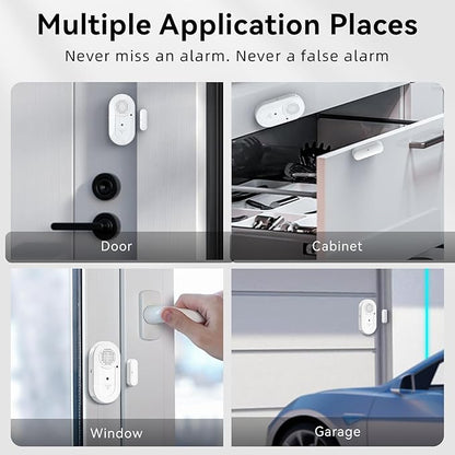 Sanjie Door Alarms When Opened,Door Window Alarm Sensors for Kids Safety/Home Security/Pool/Garage/Dementia/Toddler/Travel Security,Easy to Install,Volume Control/Loud Alert,Long Battery Life,8 Pack