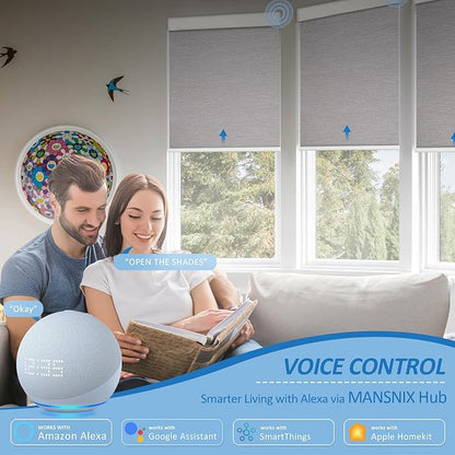 Smart Bridge, Hub for Motorized Blinds Compatible with Alexa Google Home & Tuya App, Voice Control, Timer Scheduling, WiFi Gateway for Smart Shades Automation