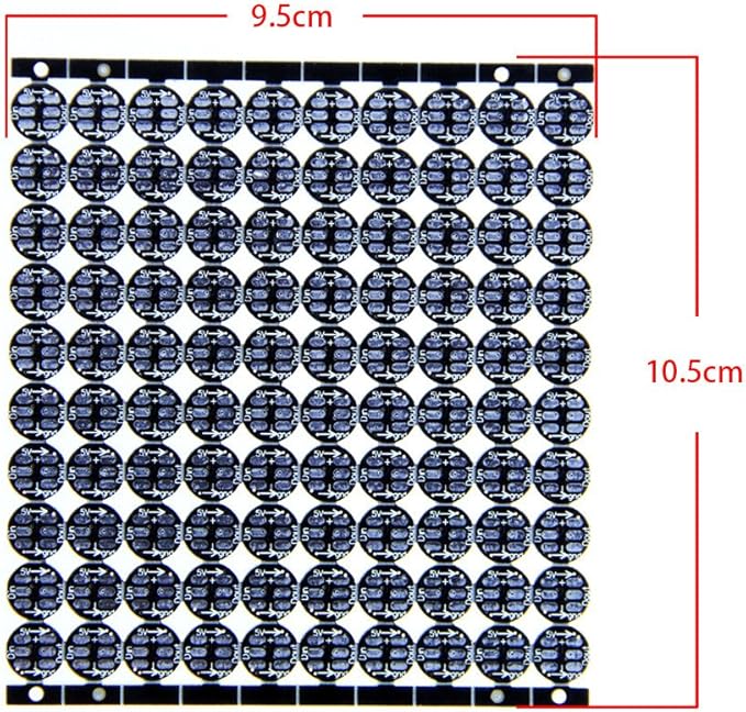 ALITOVE 100pcs WS2812B Addressable 5050 Smart RGB LED Pixel Light on Black Heat Sink PCB Board 5V DC Compatible with Raspberry Pi for DIY Lighting Project