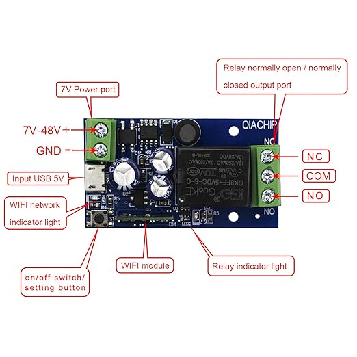 Ewelink WiFi Wireless Smart Relay Module USB 5v 1 Channel Inching Selflock 7V-48V Remote ON Off Power Switch for Access Control, Garage Door,Home Automation, Compatible with Alexa Google Home