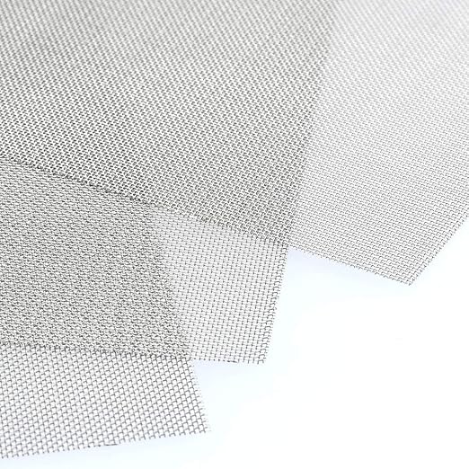 TIMESETL 3 Pcs Stainless Steel Woven Wire 30 Mesh - 12" x 8"(30x21cm) Garden Fence Mesh Cabinets Wire Mesh Window Screen Net
