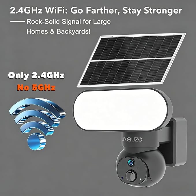 Floodlight Camera Solar Powered, 1500 Lumens Security Light, 2K Wireless Outdoor Cam with 360° PTZ, Human/Vehicle/Animal AI Detection, Color Night Vision, 64GB Local Storage, No Monthly Fee