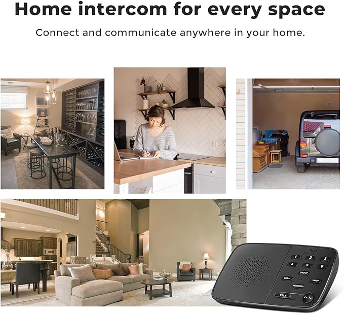 Hosmart Intercoms Wireless for Home UltraSpeak, 2025 Full Duplex Wireless Intercom System for Business, Room to Room Intercom Two Way Real-time Intercom with 1300 Feet Range (3 Stations)