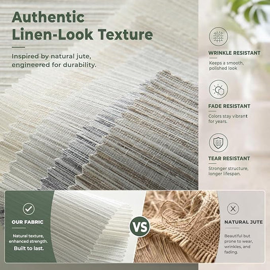 ZSHINE Motorized Linen-Look Roller Shades for Windows, Rechargeable Smart Light Filtering Blinds Compatible with Alexa (82190C)