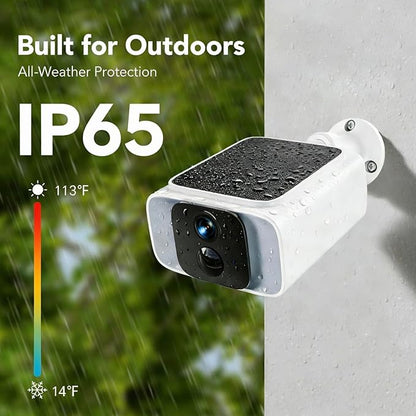 GNCC Solar Security Camera Outdoor, 2.4 & 5GHz WiFi Outdoor Security Camera 4MP Solar Powered WiFi Camera with Color Night Vision, Spotlight, PIR Motion Detection, Easy to Install, SD/Cloud Storage
