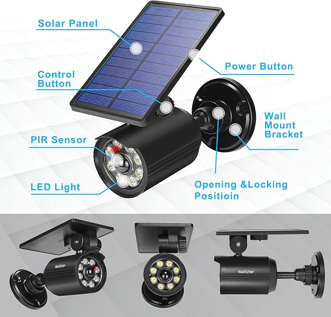 Solar Motion Lights Outdoor Spotlight Sensor Lights IP67 Waterproof 3600mAh Security Light for Front Door,Garage, Driveway, Yard, Deck(2pack)