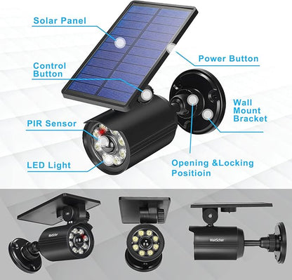 Solar Motion Lights Outdoor IP67 Waterproof Security Flood Lights 1800LM 3600mAh for Garage, Driveway, Path, Patio, Front Door, Landscape 4 Pack